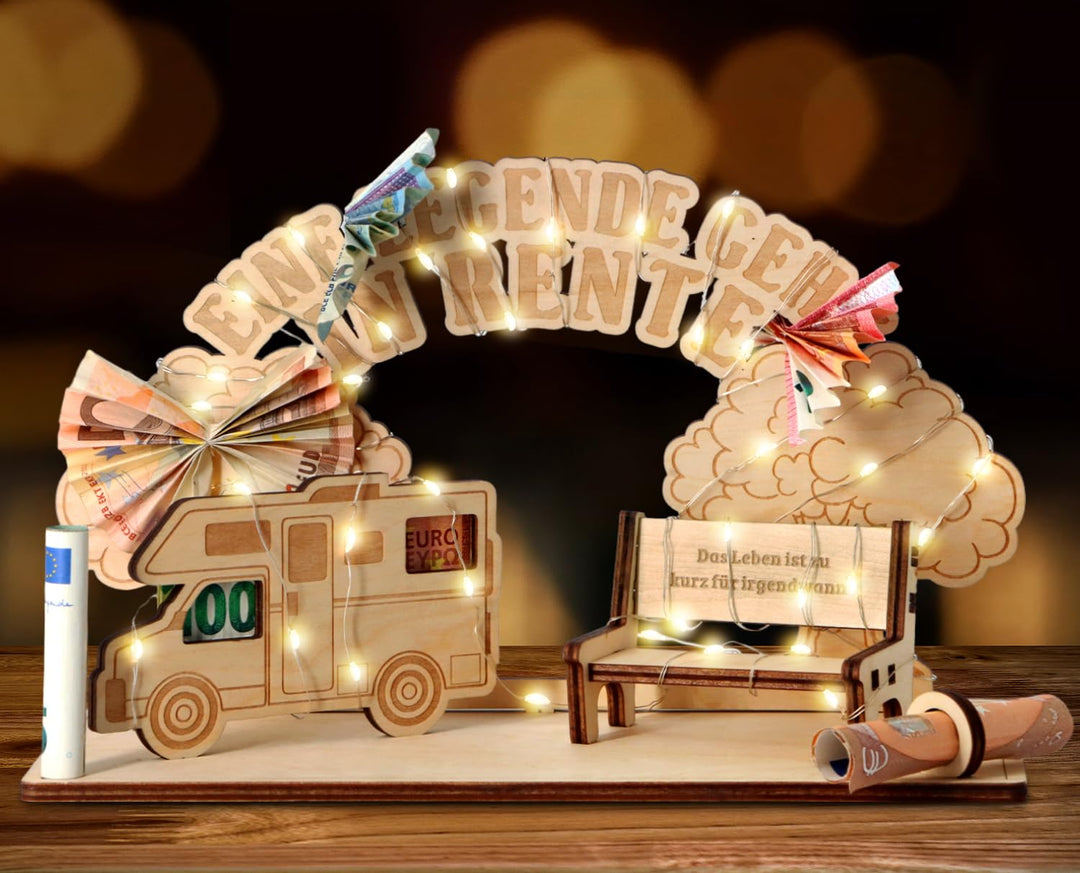 Giftota Lustige Ruhestand Geschenk mit LED Lichterkette, Rentner Geschenk Mann Frau, Rentner Geschen