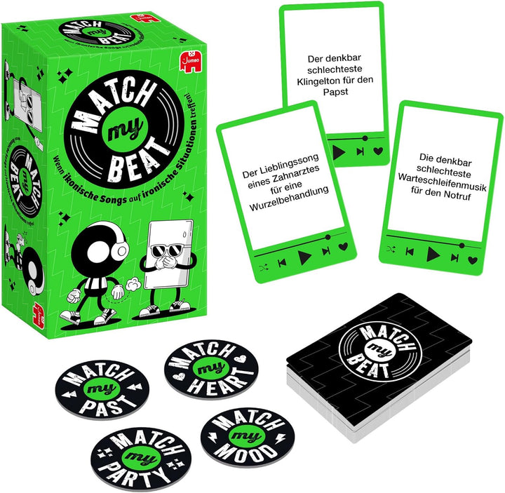 Match My Beat – Das Musik-Partyspiel mit 200 Songs &amp; 400 Szenarien – Kartenspiele für Erwachsene, Te