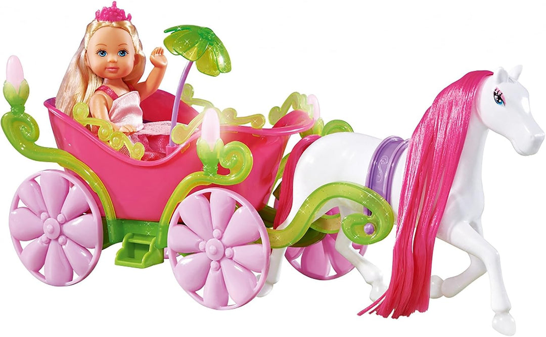 Simba 105735754 - Evi Love Fairy Carriage, märchenhafte Kutsche, mit Glow in the Dark Laternen, Evi