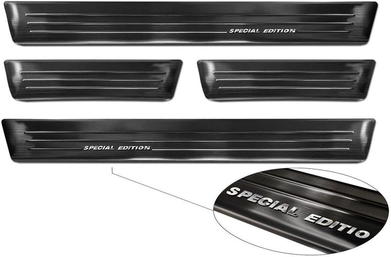 Black Inox door sill protectors compatible with Renault Arkana 2020- - &