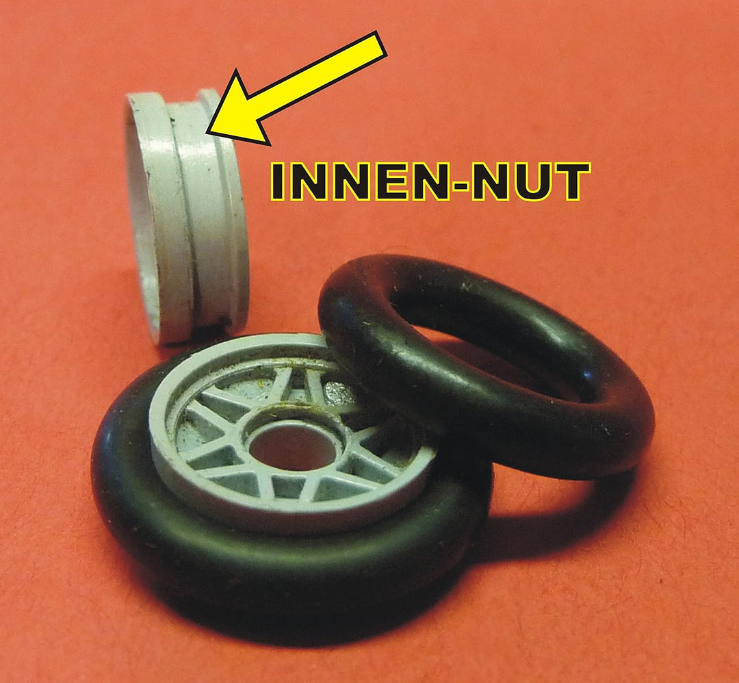4-STÜCK Reifen + 8 Schleifer + 2 GLÜHBIRNEN für Carrera Servo 140 V1 Auto`s