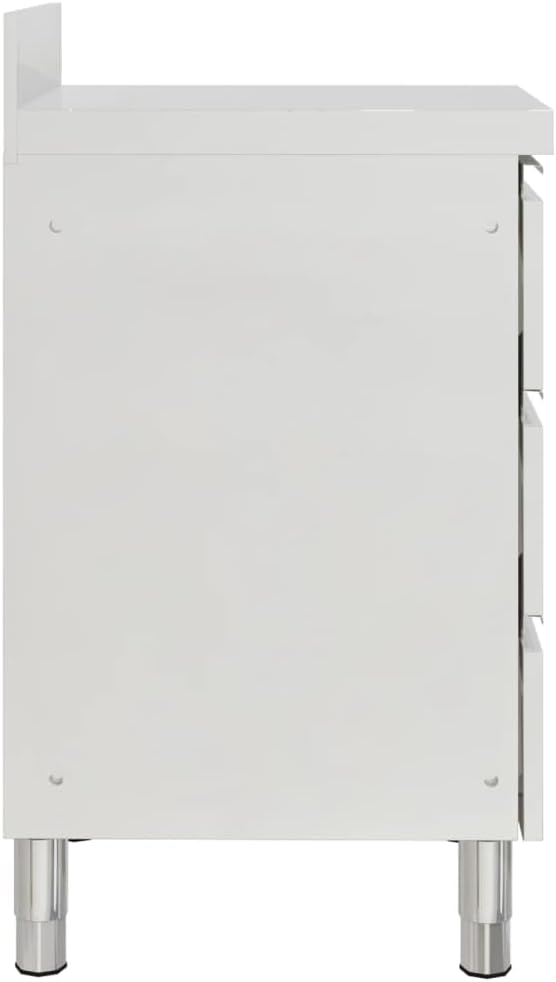 Gastro Küchenschrank mit 3 Schubladen Edelstahl 50 x 60 x (95-96) cm mit 3 Schubladen, 50 x 60 x (95