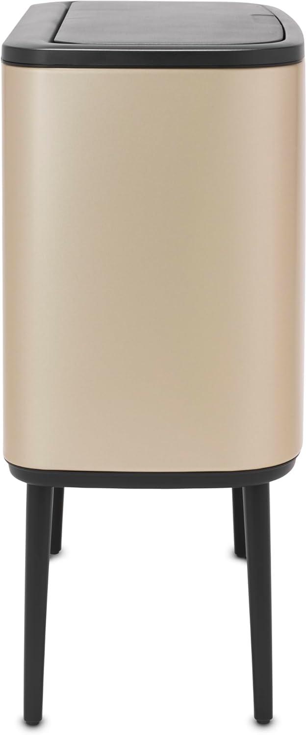 Brabantia Bo Touch Mülleimer Recycling, Metallic Gold, 11 + 23L 2 Inneneimer (11 + 23L) Champagne, 2