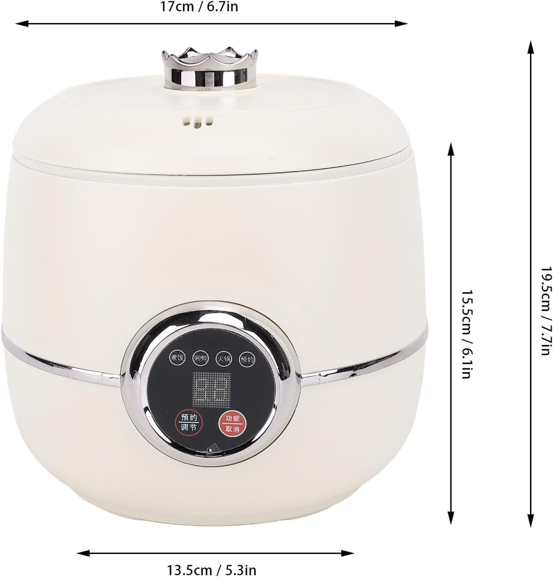 Mini Rice Cooker 1.6L - Multifunctional Kleiner Reiskornkocher, Digitaler Reiskocher mit Abnehmbarem