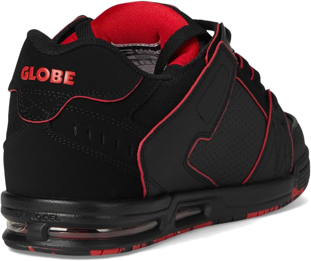 Globe Sabre GBSABR Unisex-Erwachsene Sneaker 39.5 EU Schwarz Rot Mosaik, 39.5 EU Schwarz Rot Mosaik