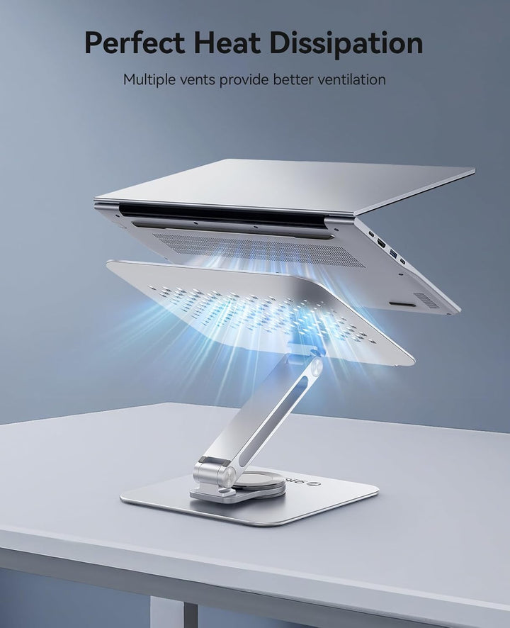 ORICO Laptop Ständer Höhenverstellbar mit 360° Drehsockel, Faltbarer Ergonomischer Notebook Ständer