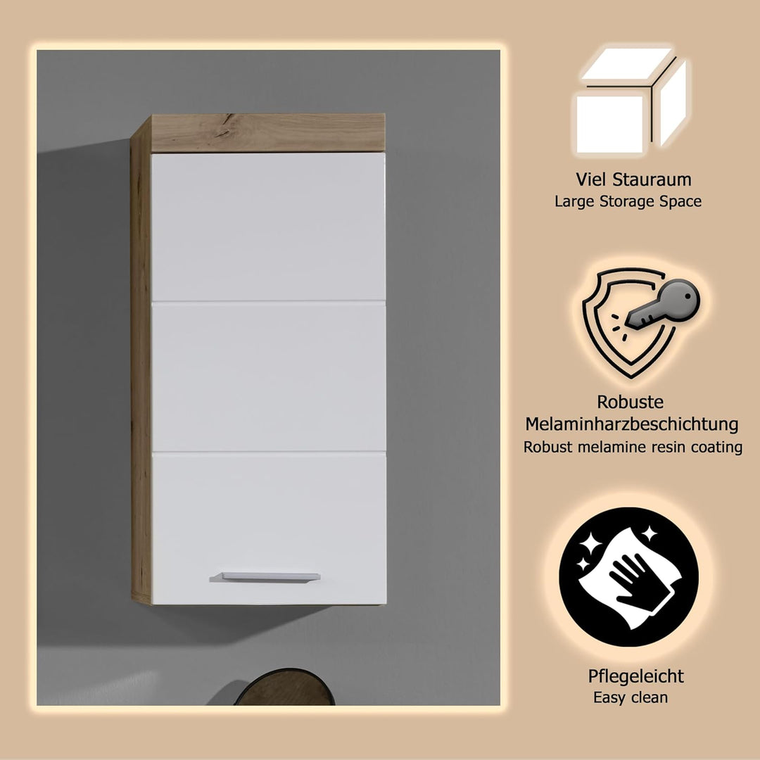 trendteam smart living - Hängeschrank - Bad - Amanda - Aufbaumass (BxHxT) 37 x 77 x 23 cm - Farbe We