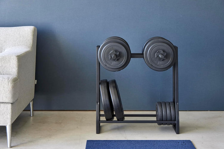 Yamazaki 1964 TOWER Dumbbell Rack, black, Steel/Silicone, 52 x 17 x 54.3 cm Schwarz, Schwarz