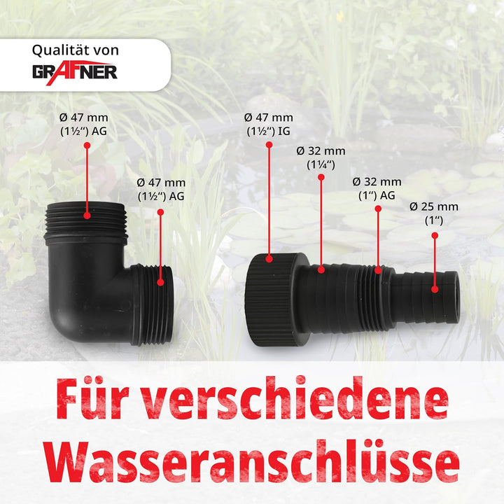 Grafner Schmutzwasserpumpe 400 Watt bis 8000 l/h Förderleistung, Ø25mm Fremdkörper, Schwimmschalter,