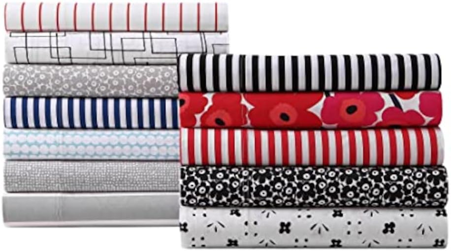 Marimekko - Queen-Size-Bettlaken, Baumwoll-Perkal-Bettwäsche-Set, knackige und Coole Heimdekoration