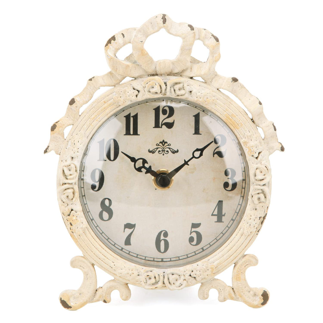 NIKKY HOME Kleine Tischuhr, geräuschlos, nicht tickend, Regal, Schreibtisch, Uhr, batteriebetrieben,