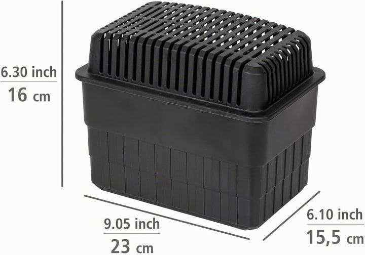 WENKO Feuchtigkeitskiller, Luftentfeuchter mit 1 kg Granulat-Block, passend für Bad, Garage, Keller,
