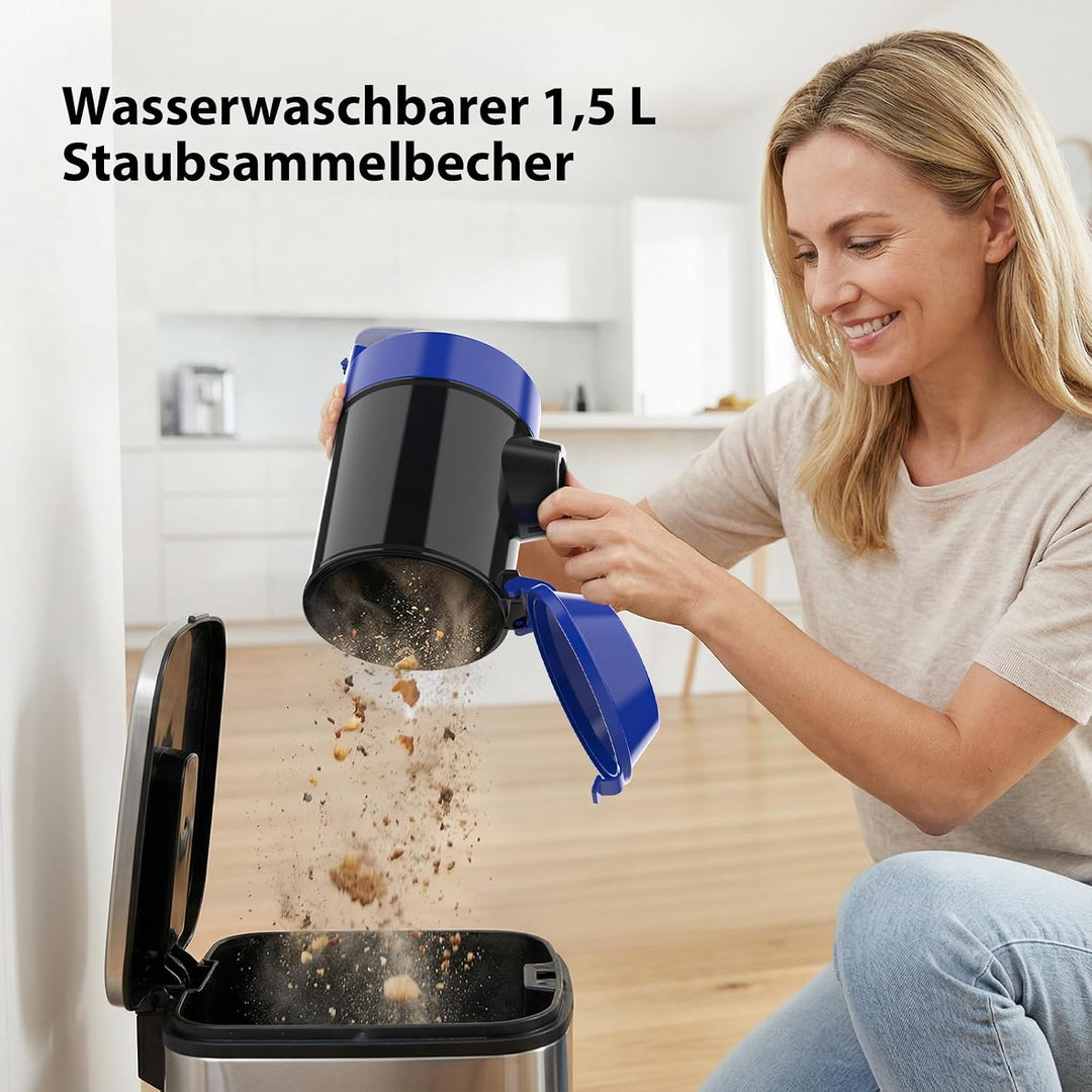Zyklon Staubsauger Beutellos 1200W Staubsaugerzylinder, 1,5L Staubbehälterkapazität, Leistungsstarke