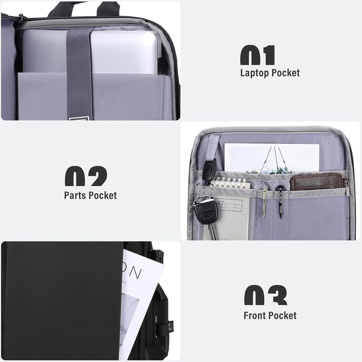 HOMIEE Rucksack für Reise, Kabine, gross, 40 l, Rucksack, Handgepäck, wasserdicht, erweiterbar, für