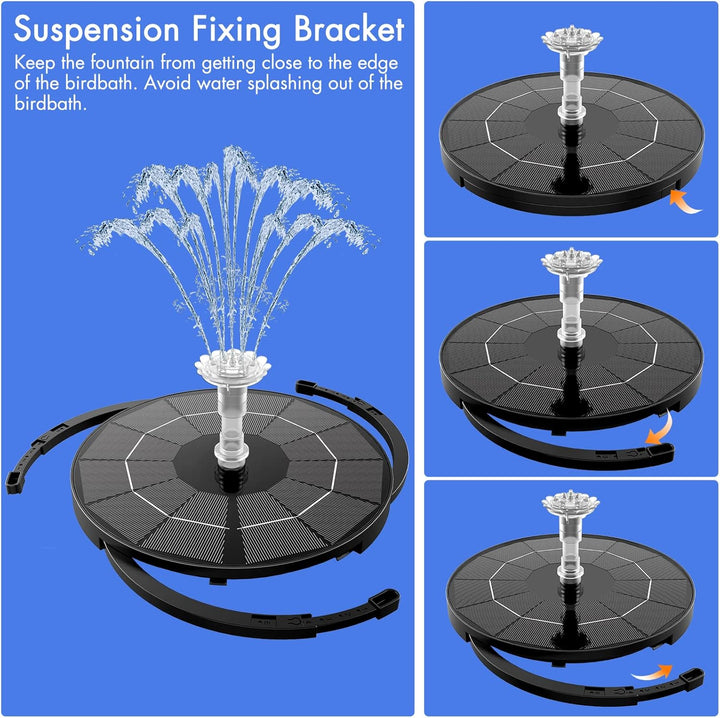AISITIN Solar Springbrunnen mit 3.5W DIY Abnehmbares Sonnenkollektor, Solar Teichpumpe Upgrade, Rund