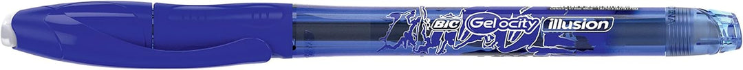 BIC 944017 Druck-Gel-Roller (Gel-ocity Illusion, 0,3 mm) 1 Stück mit 2 Refills, blau blau 1 stück (1