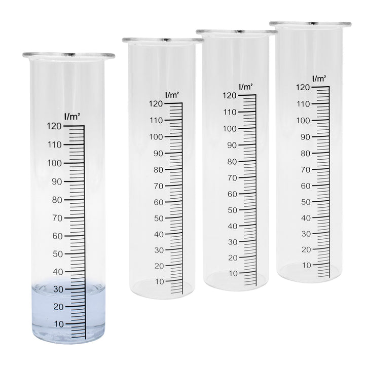 Spetebo Regenmesser Ersatzglas mit Skala - 4er Set - Niederschlagsmesser für Wetterstationen - Wasse