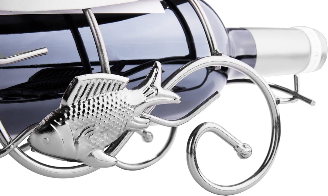 BRUBAKER Flaschenhalter Fischer in einem Boot Metall Skulptur Geschenk mit