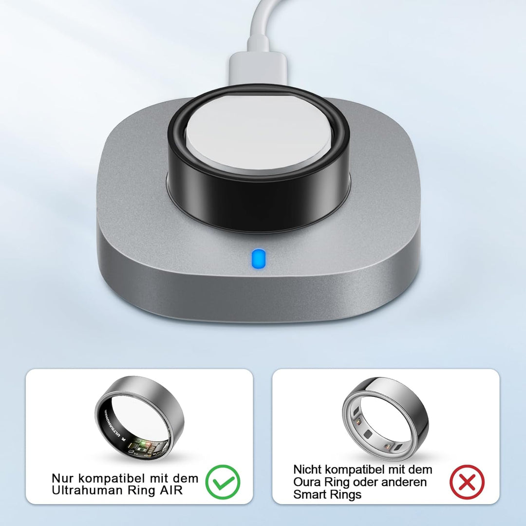 ZOOROO Ladegerät kompatibel mit Ultrahuman Ring Air, Schnelllade-Dock mit USB C Kabel Tragbares Ersa