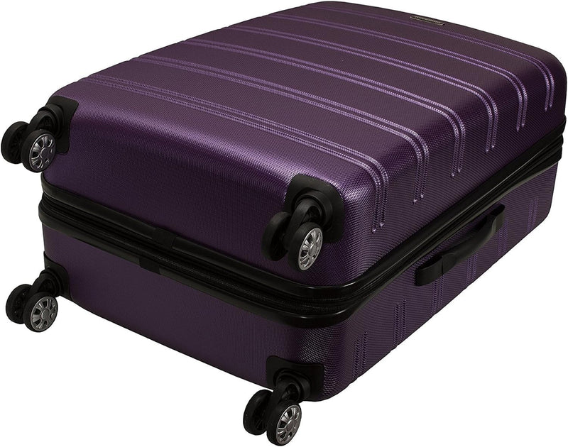 Rockland Melbourne Hardside Erweiterbares Spinner-Rad Gepäck, Violett, Checked-Medium 24-Inch, Melbo