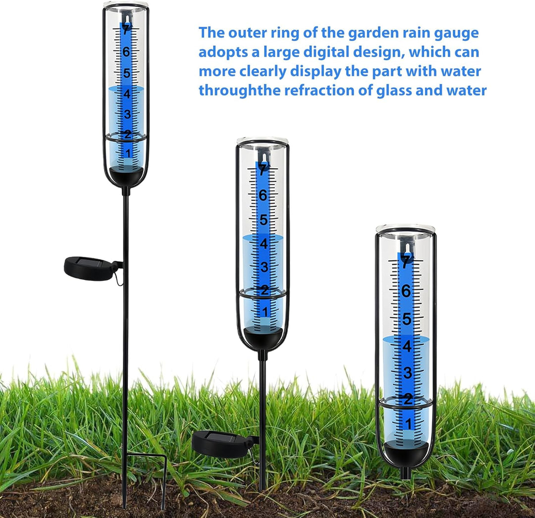 Regenmesser für Garten Frostsicher: Professionelle Regenmesser, Solarenergie Regenmesser Outdoor Reg