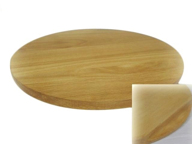 Wooden World Runder Pizzateller aus massivem Holz, Schneidebrett mit Griff, zum Servieren von Pizza,