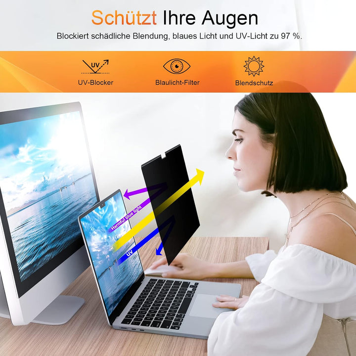 Magnetischer Blickschutzfolie Kompatibel Mit Apple MacBook Pro 16 Zoll 2021-2023 M1/M2 Pro/Max A2485