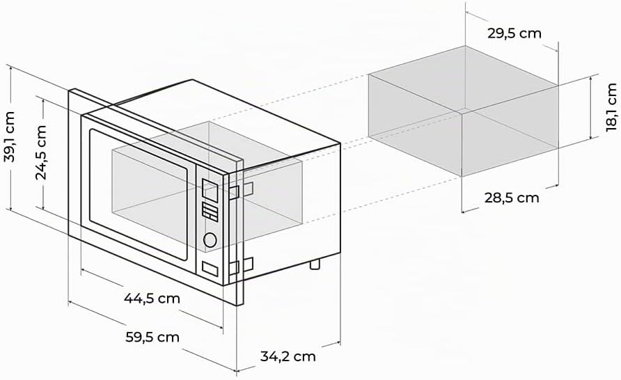 Enbau-Mikrowelle (700 W, Steel-Black)