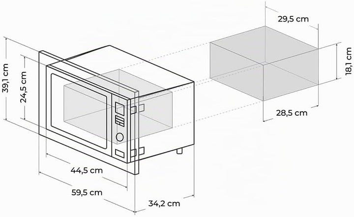 Enbau-Mikrowelle (700 W, Steel-Black)