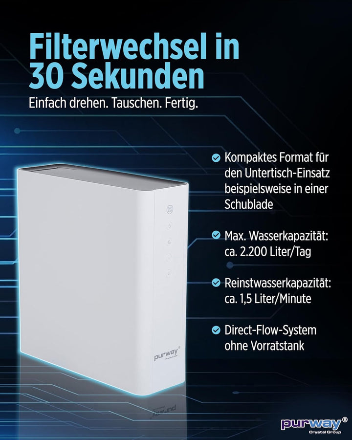 PUR PREMIUM TOP 600 GPD Direct flow Umkehrosmoseanlage + Ersatzfilter HPCC