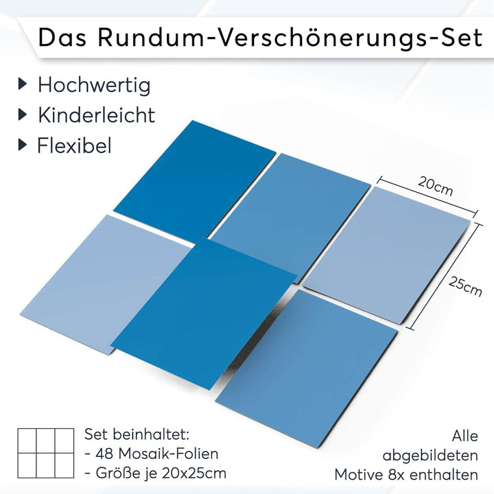 CREATISTO Mosaik-Fliesen Fliesensticker Fliesenfolie - Selbstklebende Fliesen Folie I Stickerfliesen