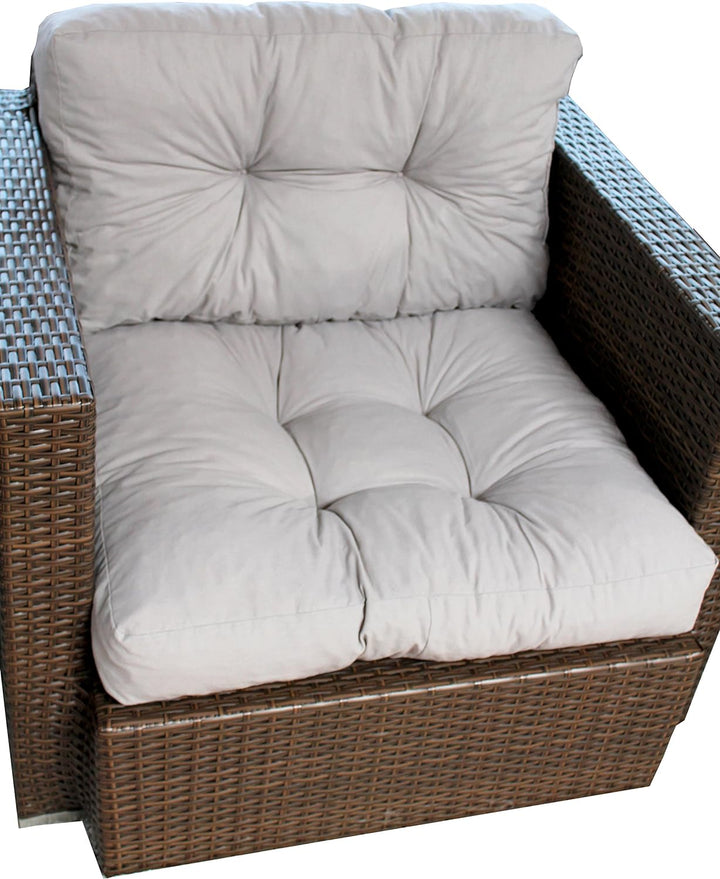 Ambientehome 2er Set Loungekissen, grau, ca 60 x 40 x 10 cm, Polsterkissen Polyrattan Lounge Ersatzk