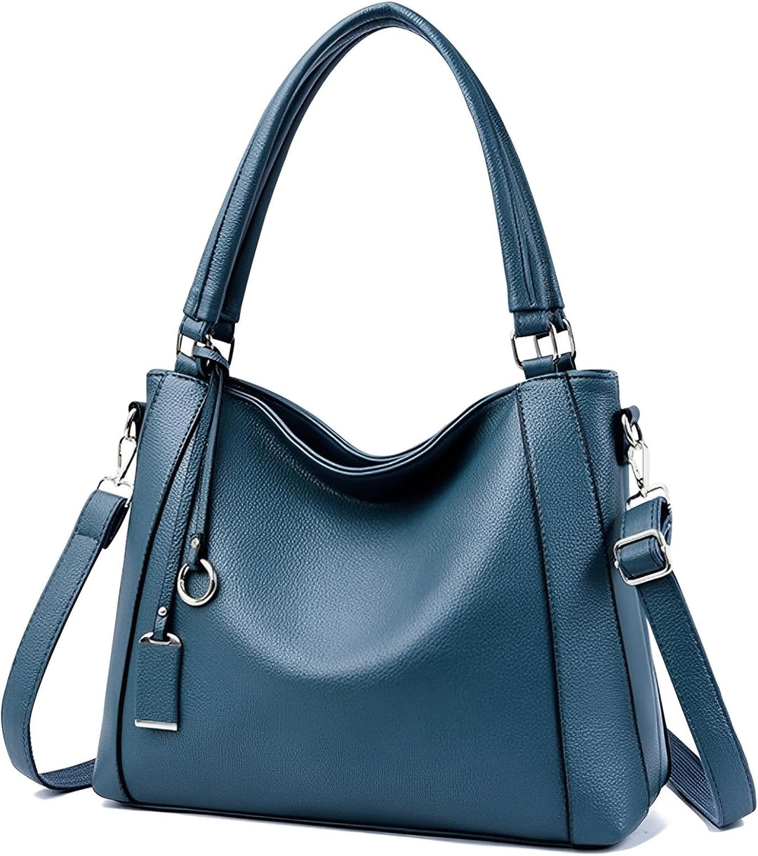 HAWEE Mode Damen Handtasche aus Weiches PU-Leder Umhängetasche Grosse Schultertasche mit Reissversch