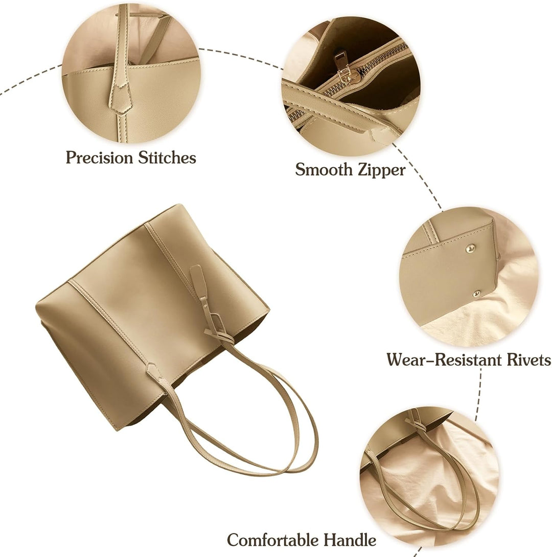 PORRASSO Handtasche Damen Schultertasche Gross Shopper Tasche Henkeltaschen PU Leder Shopper Taschen