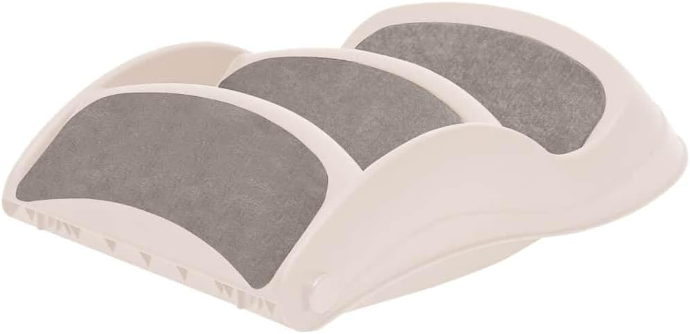 vidaXL Hundetreppe mit 3 Stufen Klappbar Creme 50x38x38 cm Kunststoff, Creme