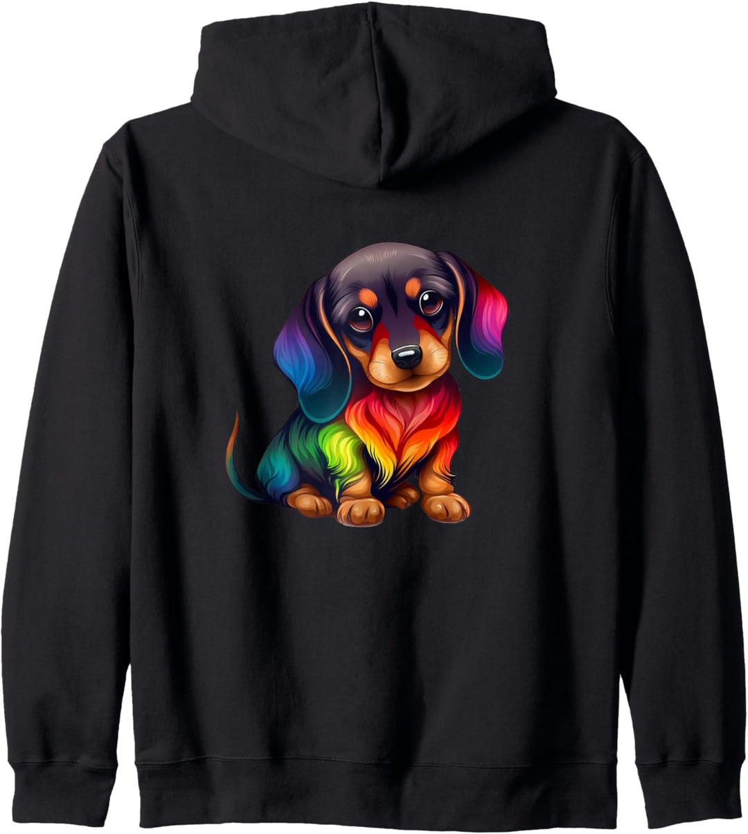 Niedlicher Dackel Wiener Wurst Hund Mutter Papa Bunt Dackel Kapuzenjacke