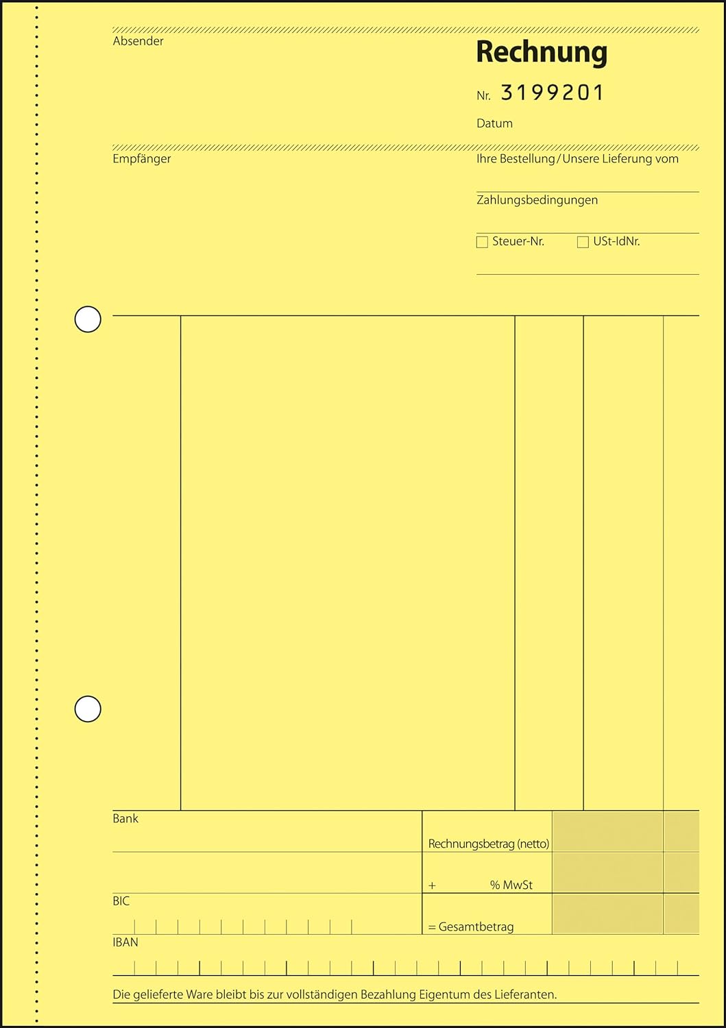 SIGEL SD131/5 Rechnungen fortlaufend nummeriert, A5, 2x50 Blatt, selbstdurchschreibend, 5er Pack