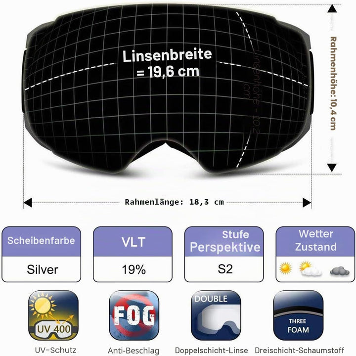 OhO Camera Ski Goggles, 4K Camera Snowboard Goggles with Adjusted View of Camera Recroding No Wifi-m