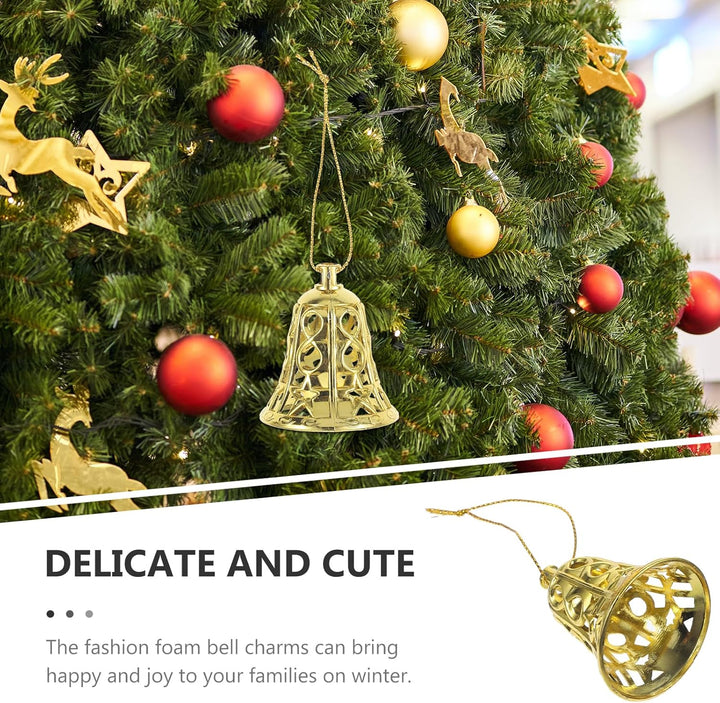 MAGICLULU 12 Stück Weihnachtliche Kunststoff-Glöckchen-Ornamente Weihnachtsbaumschmuck Kunststoff-Gl
