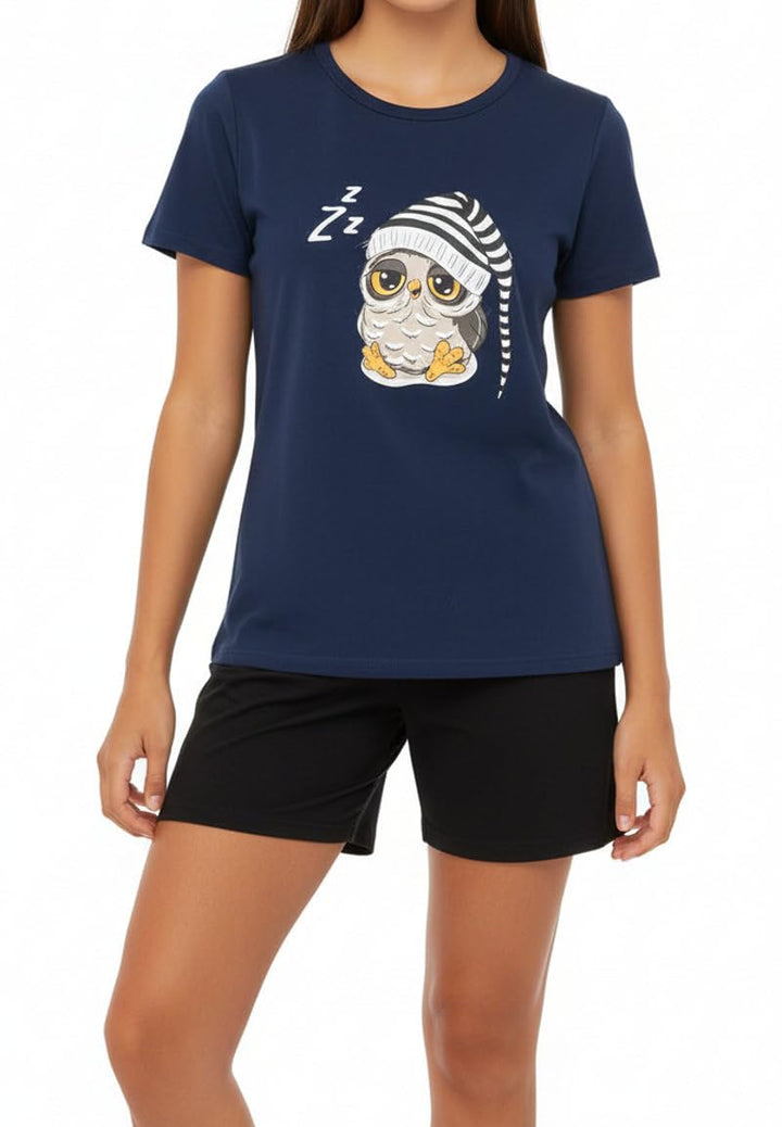Mädchen Schlafanzug kurz, weicher Single-Jersey aus 100% Baumwolle und Hose in Bermuda Form, mit Mot
