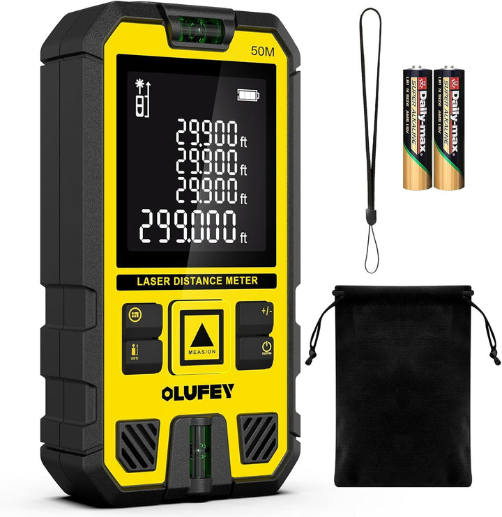 Laser Entfernungsmesser 120m, Digitales Laser Entfernungsmesse mit LCD Hintergrundbeleuchtung, ±2mm