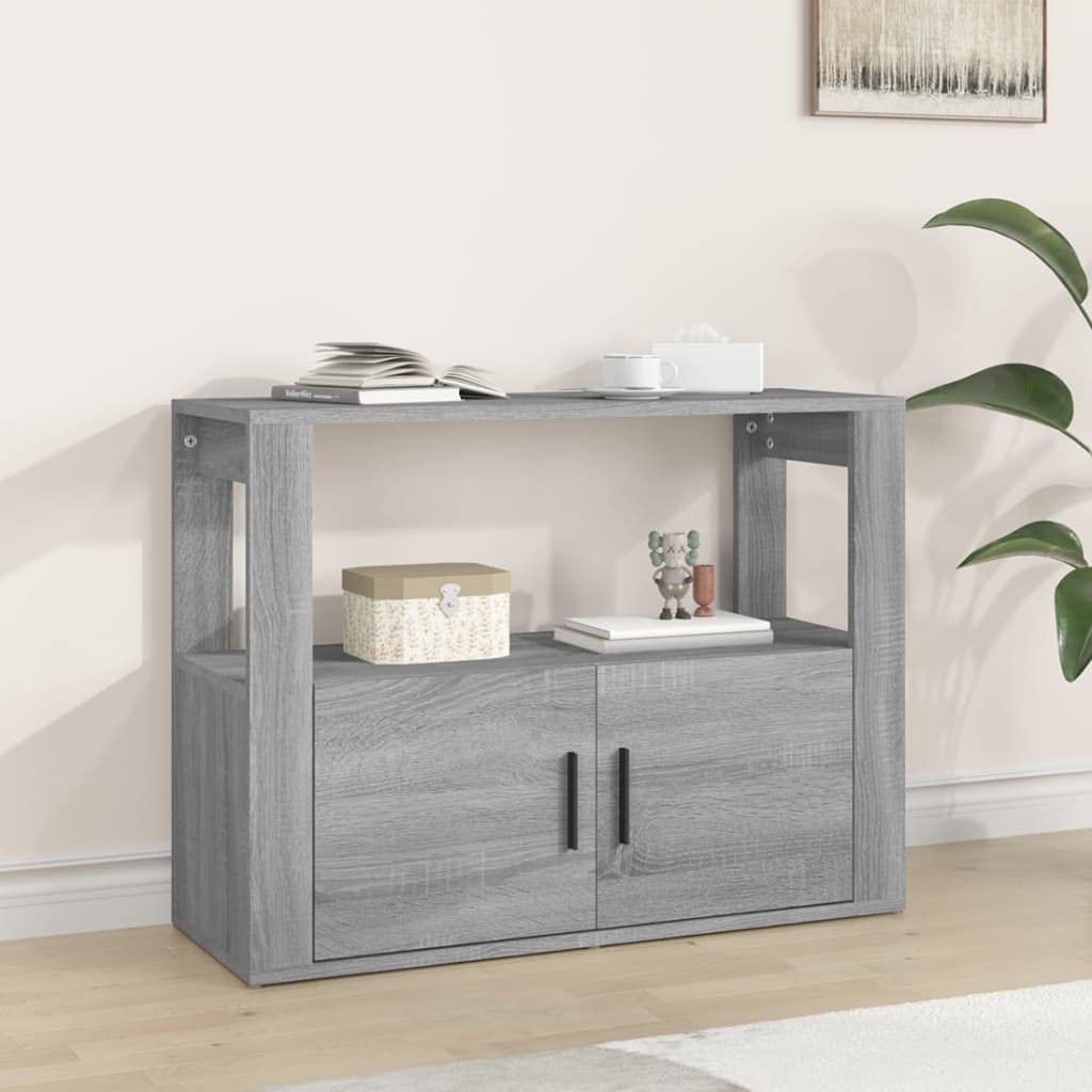 FIRBNUS 80x30x60 cm Seitenschrank mit Ablage und Türen Beistellschrank Schubladenschrank Lowboard La