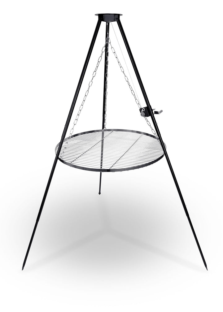 Berdsen Schwenkgrill Dreibein 80 cm Grillrost Feuerstelle Rostfrei Höhenverstellbar Stahl Pulverbesc