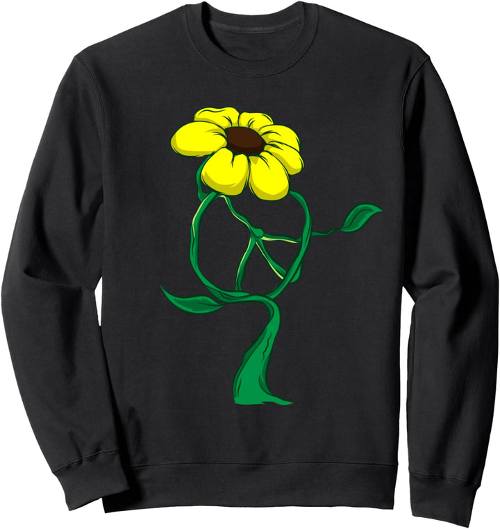 Hippie Blume Frieden Zeichen 60er 70er Jahre Liebe Retro Sweatshirt
