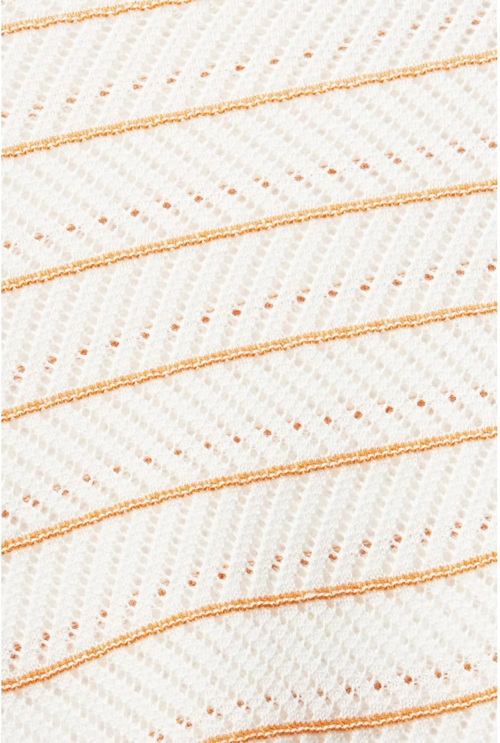 edc by Esprit Gestreifter Pullover in Pointelle-Strick S 710/Honey Yellow, S 710/Honey Yellow