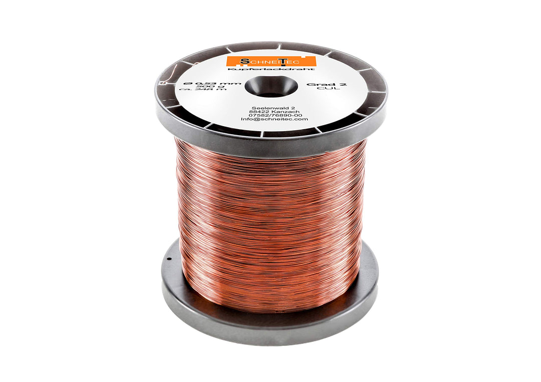 Kupferlackdraht W210 Ø 0,53 mm 500 g CU Lackdraht Grad 2 CUL Kupferdraht Gewicht 500 Gramm Durchmess