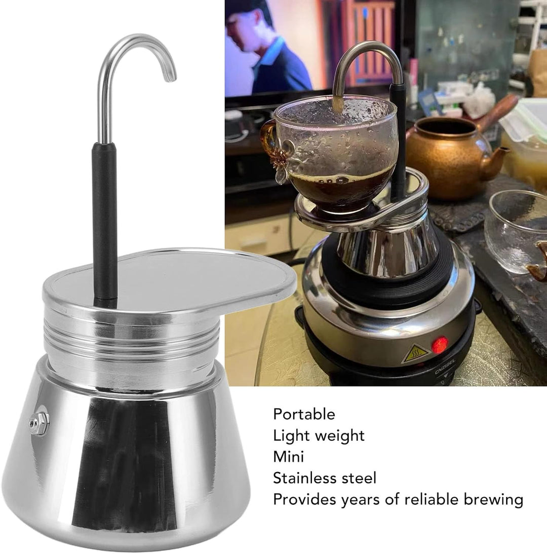 Tbest Herd Espressokocher Edelstahl Mokkakanne Cam Kaffee Mini Express Lichtenstein Set Beinhaltet 1