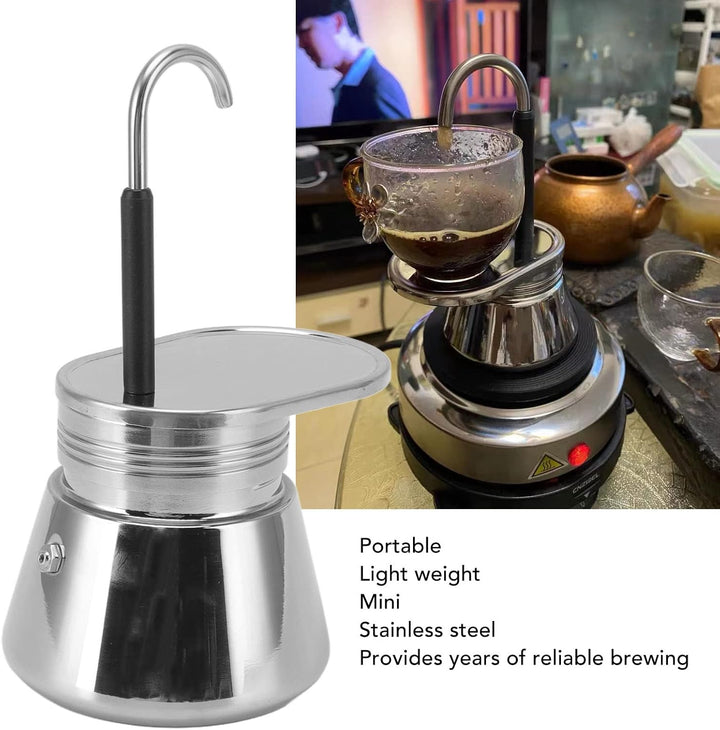 Tbest Herd Espressokocher Edelstahl Mokkakanne Cam Kaffee Mini Express Lichtenstein Set Beinhaltet 1