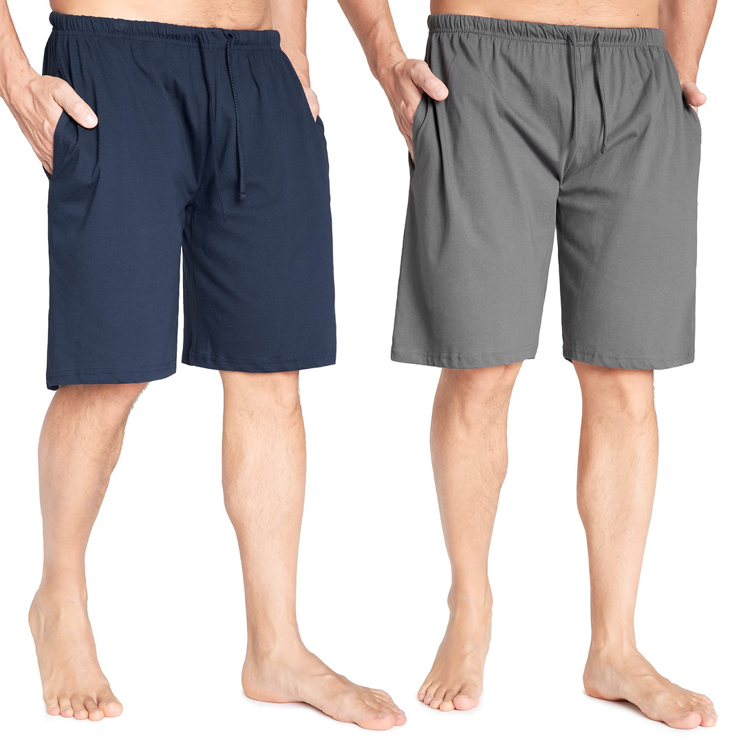 CityComfort Pyjama Shorts Herren, Kurze Schlafanzughose Herren mit Seitentaschen &amp; Elastischem Bund