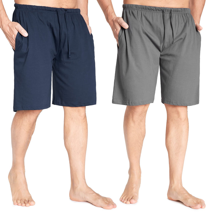 CityComfort Pyjama Shorts Herren, Kurze Schlafanzughose Herren mit Seitentaschen &amp; Elastischem Bund
